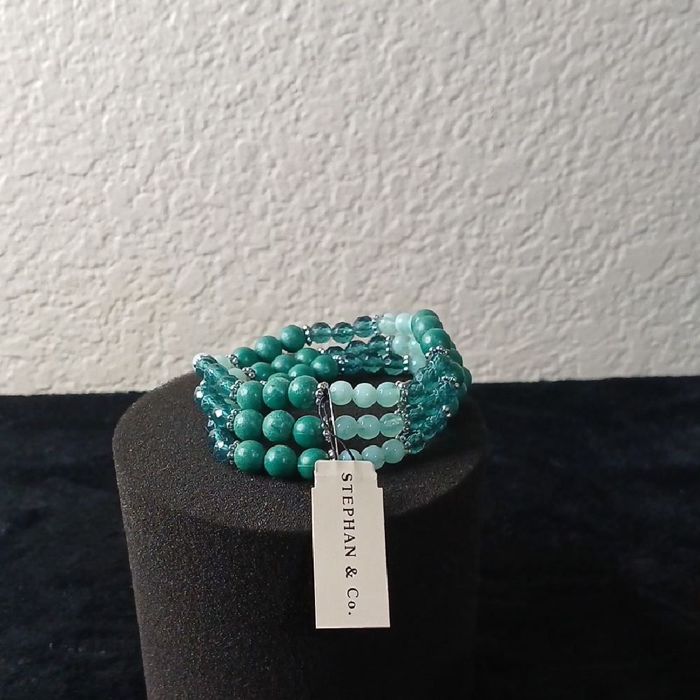 Blue Turquoise Beaded Bracelet